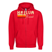 Red kailua hawaii Zipper Hoodie - linhVisuals
