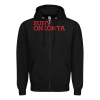 Black Suny Oneonta Wordmark Zipper Hoodie - linhVisuals