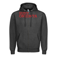 Charcoal Heather Suny Oneonta Wordmark Zipper Hoodie - linhVisuals