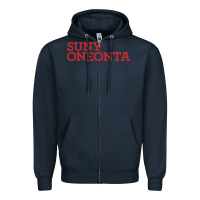 Navy Suny Oneonta Wordmark Zipper Hoodie - linhVisuals