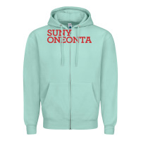 Seafoam Suny Oneonta Wordmark Zipper Hoodie - linhVisuals