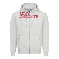 Dove Grey Suny Oneonta Wordmark Zipper Hoodie - linhVisuals