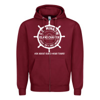 Burgundy s.s. minnow tour Zipper Hoodie - linhVisuals