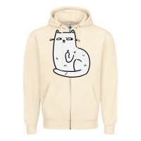 Sandshell cat giving the finger Zipper Hoodie - linhVisuals