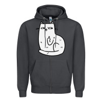Smoke cat giving the finger Zipper Hoodie - linhVisuals