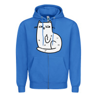 True Royal cat giving the finger Zipper Hoodie - linhVisuals