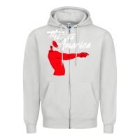 Dove Grey this is america meme Zipper Hoodie - linhVisuals