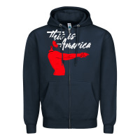 Navy this is america meme Zipper Hoodie - linhVisuals