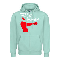 Seafoam this is america meme Zipper Hoodie - linhVisuals