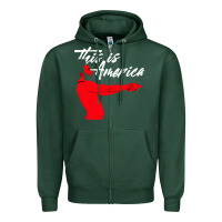 Sports Green this is america meme Zipper Hoodie - linhVisuals