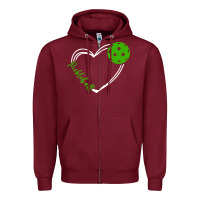 Burgundy love pickleball women Zipper Hoodie - linhVisuals