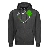 Charcoal Heather love pickleball women Zipper Hoodie - linhVisuals
