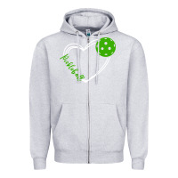 Heather Grey love pickleball women Zipper Hoodie - linhVisuals