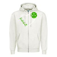 Oatmeal Heather love pickleball women Zipper Hoodie - linhVisuals