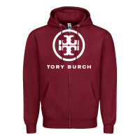 Burgundy tory fashion company Zipper Hoodie - linhVisuals