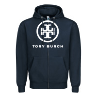 Navy tory fashion company Zipper Hoodie - linhVisuals