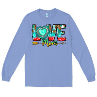 Colony Blue Love Mom Long Sleeve Tee - CowhideDigitalArt