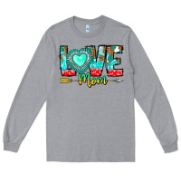 Heather Grey Love Mom Long Sleeve Tee - CowhideDigitalArt
