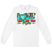 White Love Mom Long Sleeve Tee - CowhideDigitalArt