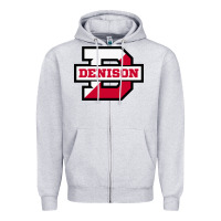 Heather Grey denison high school Zipper Hoodie - linhVisuals