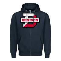 Navy denison high school Zipper Hoodie - linhVisuals