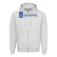 Dove Grey University Of Memphis Wordmark Zipper Hoodie - linhVisuals