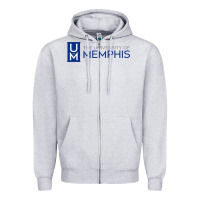 Heather Grey University Of Memphis Wordmark Zipper Hoodie - linhVisuals