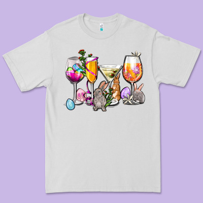 Easter Wine Glasses Premium Tee Designed By Oliviacreatesart