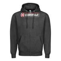 Charcoal Heather umbrella corporation company Zipper Hoodie - linhVisuals