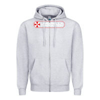 Heather Grey umbrella corporation company Zipper Hoodie - linhVisuals