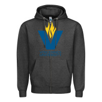 Charcoal Heather Vincennes University Zipper Hoodie - linhVisuals
