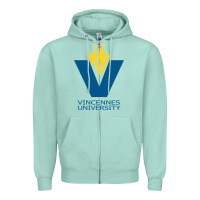 Seafoam Vincennes University Zipper Hoodie - linhVisuals