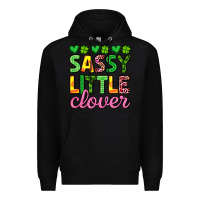 Black sassy little clover st patrick s day Premium Hoodie - Artiststas