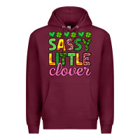 Burgundy sassy little clover st patrick s day Premium Hoodie - Artiststas