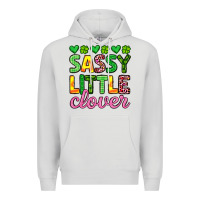 Dove Grey sassy little clover st patrick s day Premium Hoodie - Artiststas