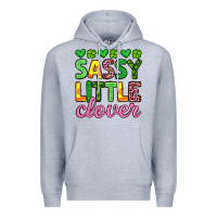 Heather Grey sassy little clover st patrick s day Premium Hoodie - Artiststas