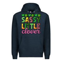 Navy sassy little clover st patrick s day Premium Hoodie - Artiststas