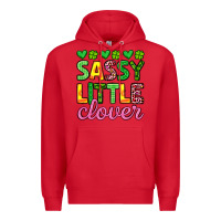 Red sassy little clover st patrick s day Premium Hoodie - Artiststas