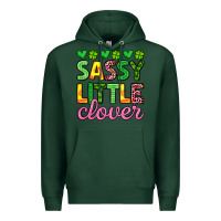 Sports Green sassy little clover st patrick s day Premium Hoodie - Artiststas