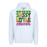 White sassy little clover st patrick s day Premium Hoodie - Artiststas