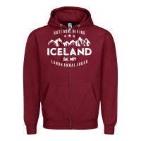 Burgundy iceland hiking landmannalaugar est 1477 Zipper Hoodie - linhVisuals