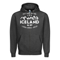 Charcoal Heather iceland hiking landmannalaugar est 1477 Zipper Hoodie - linhVisuals