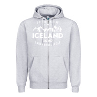 Heather Grey iceland hiking landmannalaugar est 1477 Zipper Hoodie - linhVisuals