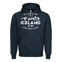 Navy iceland hiking landmannalaugar est 1477 Zipper Hoodie - linhVisuals