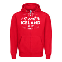 Red iceland hiking landmannalaugar est 1477 Zipper Hoodie - linhVisuals