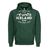 Sports Green iceland hiking landmannalaugar est 1477 Zipper Hoodie - linhVisuals