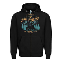 Black mount rainier national park washington usa vacation hiking Zipper Hoodie - linhVisuals