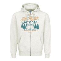 Oatmeal Heather mount rainier national park washington usa vacation hiking Zipper Hoodie - linhVisuals