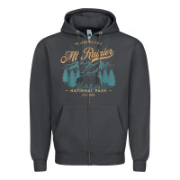 Mount Rainier National Park Washington Usa Vacation Hiking Zipper Hoodie | Teevron