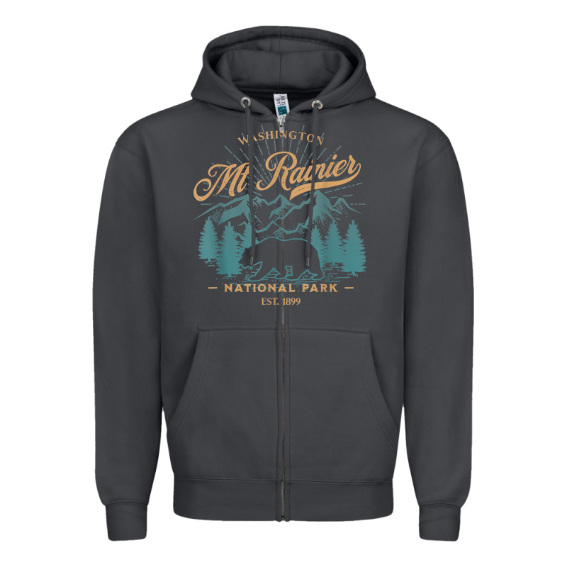 Mount Rainier National Park Washington Usa Vacation Hiking Zipper Hoodie by linhVisuals | Teevron